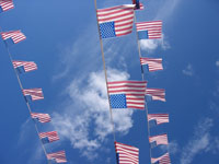 flags in sky